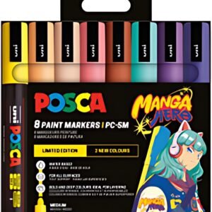 POSCA Marqueur à pigment PC-5M, étui de 8 MANGA HERO
