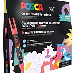 POSCA Marqueur à pigment, set de 8 "coloriage mystère"