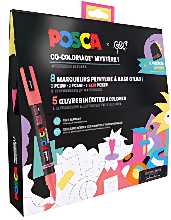 POSCA Marqueur à pigment, set de 8 "coloriage mystère"