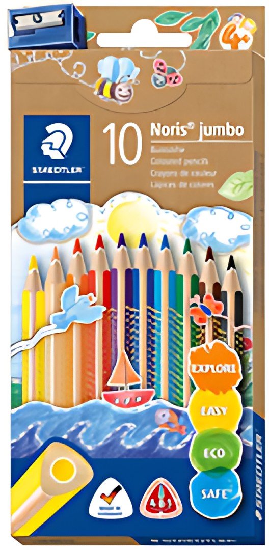 STAEDTLER Crayon de couleur Noris jumbo, étui de 10