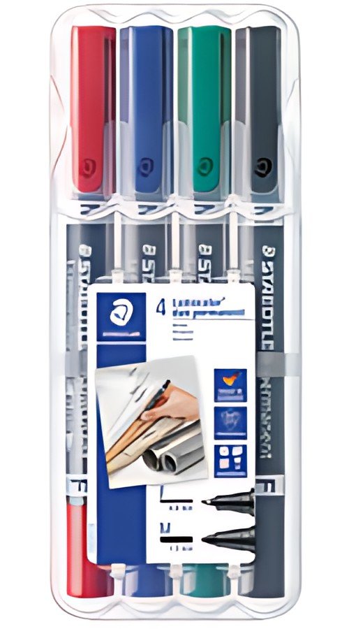 STAEDTLER Marqueur permanent 348 Lumocolor duo, étui de 4