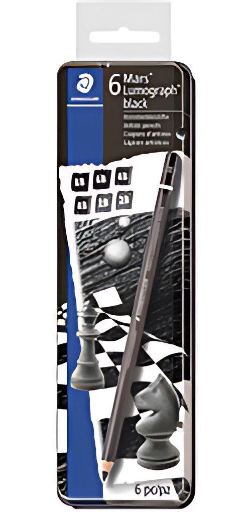 STAEDTLER Crayon Mars Lumograph black, étui métallique de 6