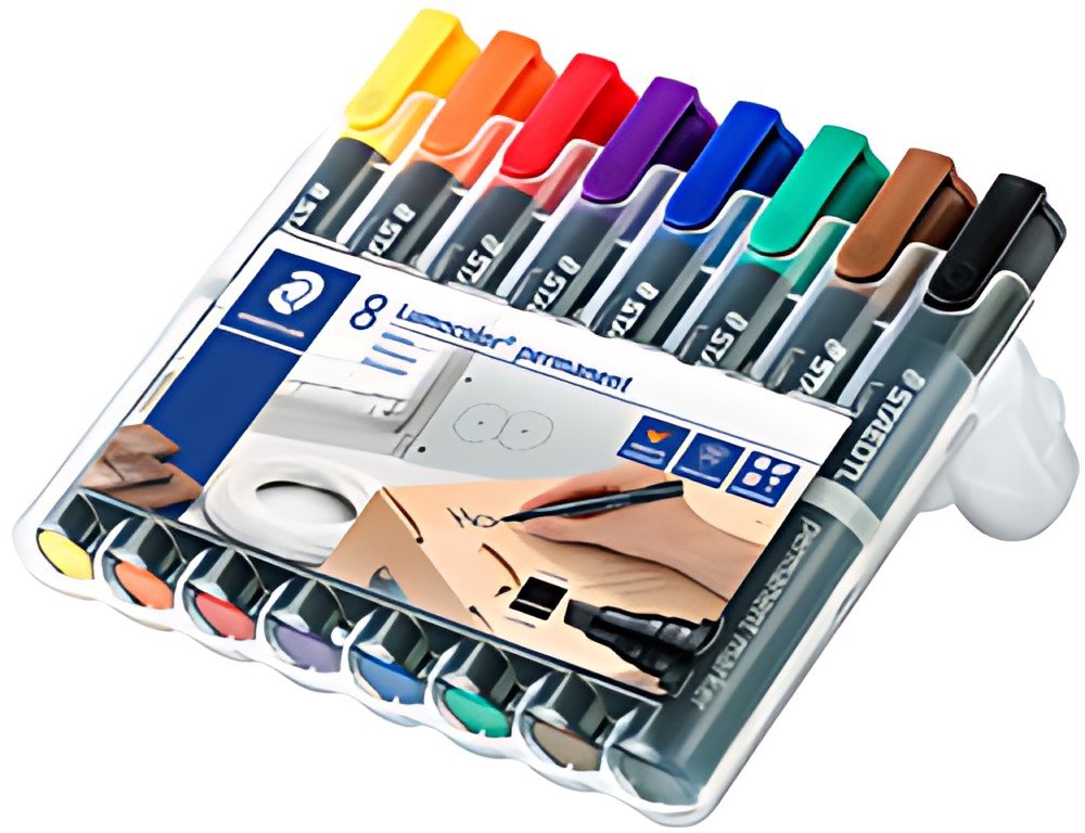 STAEDTLER Marqueur permanent 350 Lumocolor, étui de 8