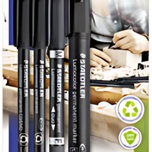 STAEDTLER Set de 4 marqueurs permanents Lumocolor, noir
