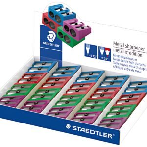 STAEDTLER Taille-crayon à 2 trous Metallic, présentoir de 20