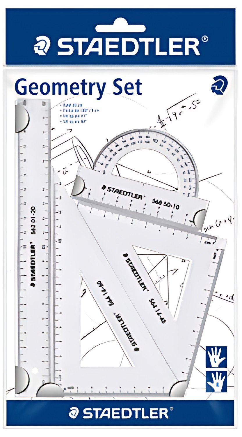 STAEDTLER Kit de géometrie, petit, 4 pièces, transparent