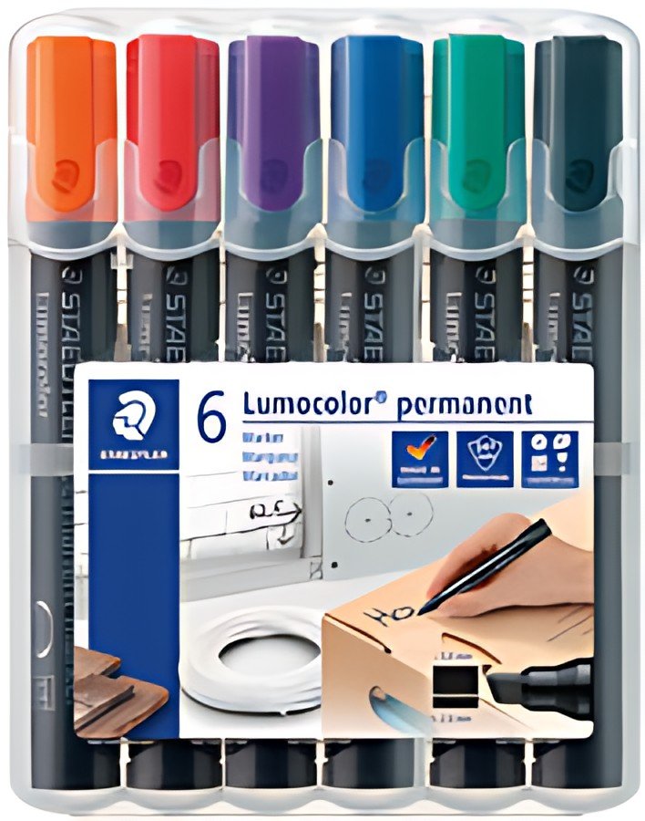 STAEDTLER Marqueur permanent 350 Lumocolor, étui de 6