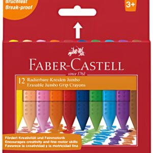 FABER-CASTELL Craies effacables JUMBO, étui carton de 12