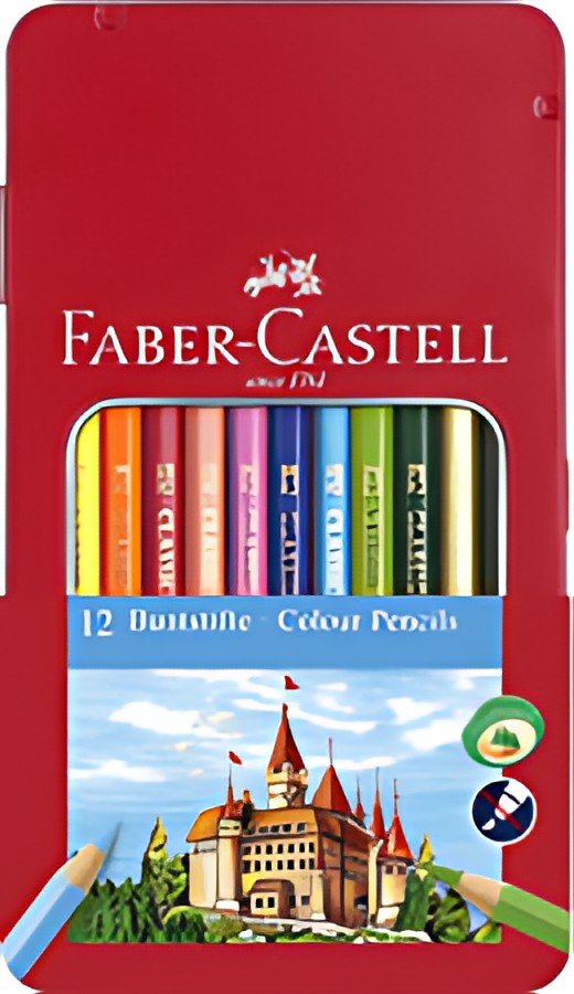 FABER-CASTELL Crayons de couleur CASTLE, étui métal de 12