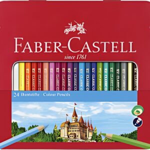 FABER-CASTELL Crayons de couleur CASTLE, étui métal de 24