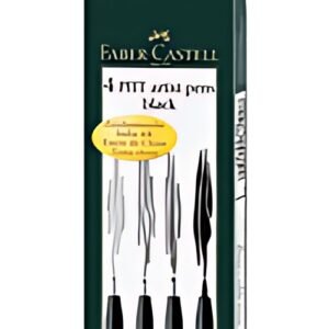 FABER-CASTELL Feutre PITT artist pen, étui de 4, noir