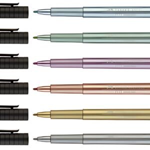 FABER-CASTELL Feutre PITT artist pen, bleu métallique