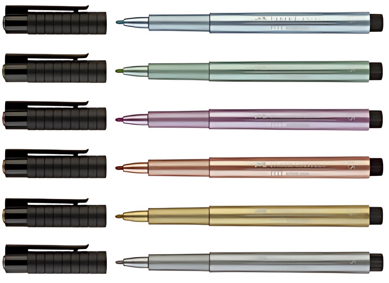 FABER-CASTELL Feutre PITT artist pen, bleu métallique