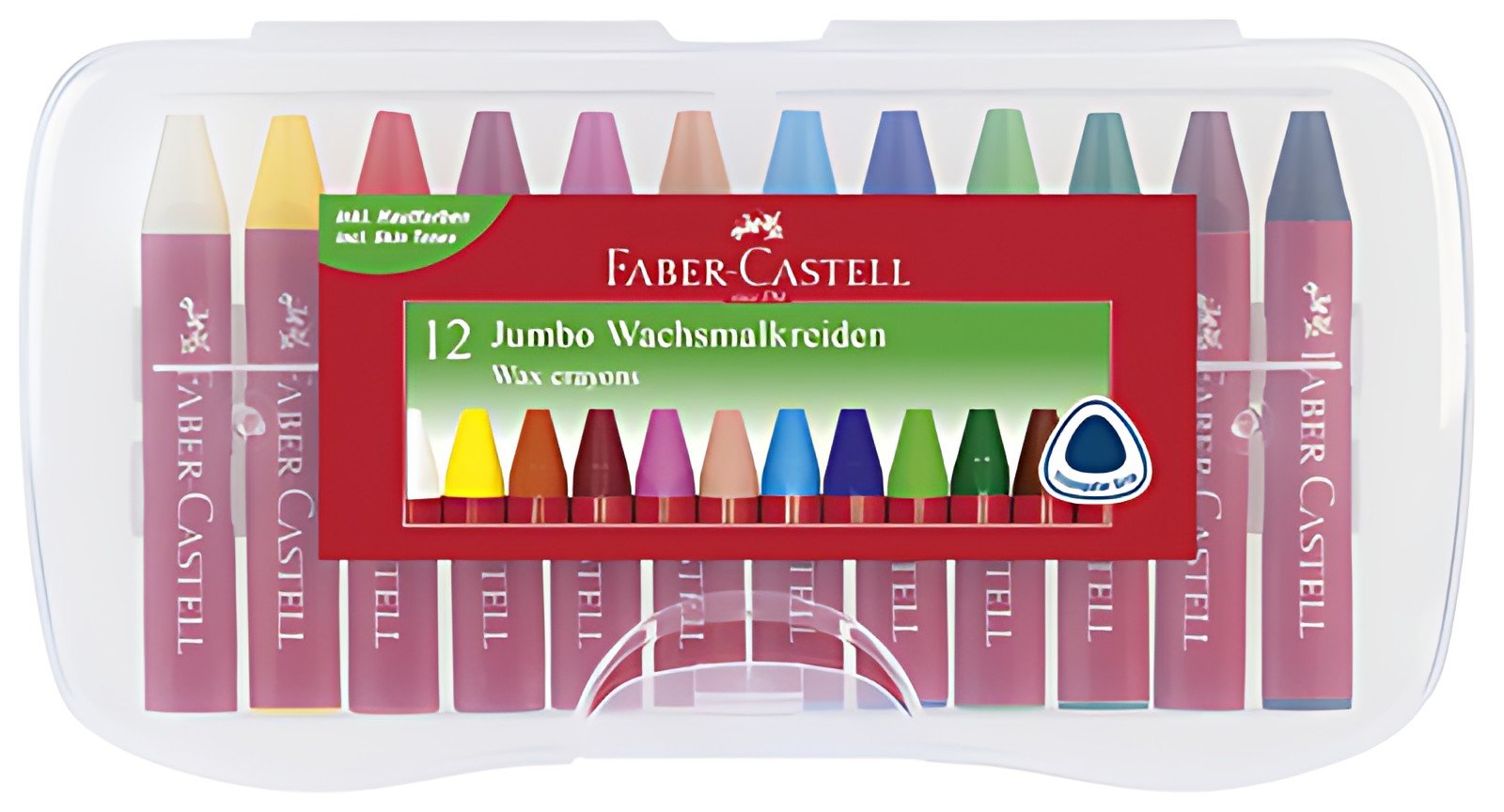FABER-CASTELL Craies triangulaires à la cire Jumbo, étui 12