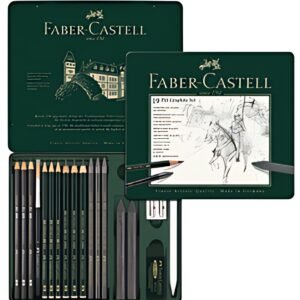 FABER-CASTELL Kit PITT GRAPHITE medium, étui de 19 pièces