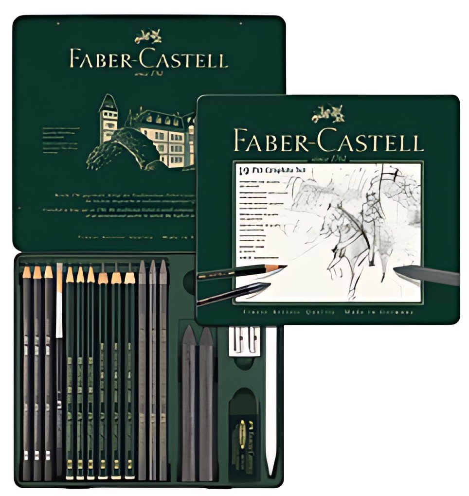 FABER-CASTELL Kit PITT GRAPHITE medium, étui de 19 pièces