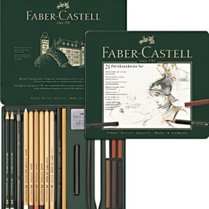 FABER-CASTELL PITT MONOCHROME Set medium, étui de 21 pièces