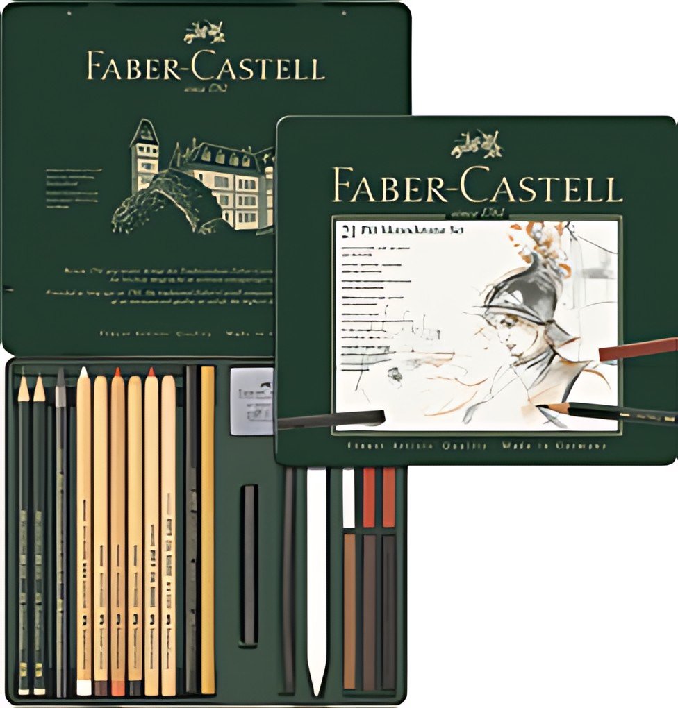 FABER-CASTELL PITT MONOCHROME Set medium, étui de 21 pièces