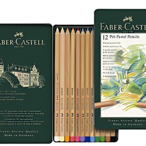 FABER-CASTELL Crayons de couleur PITT PASTELL, étui de 12 en