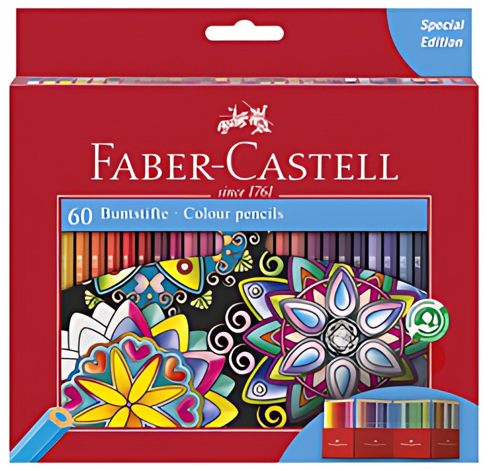 FABER-CASTELL Crayons de couleur hexagonaux CASTLE, étui en