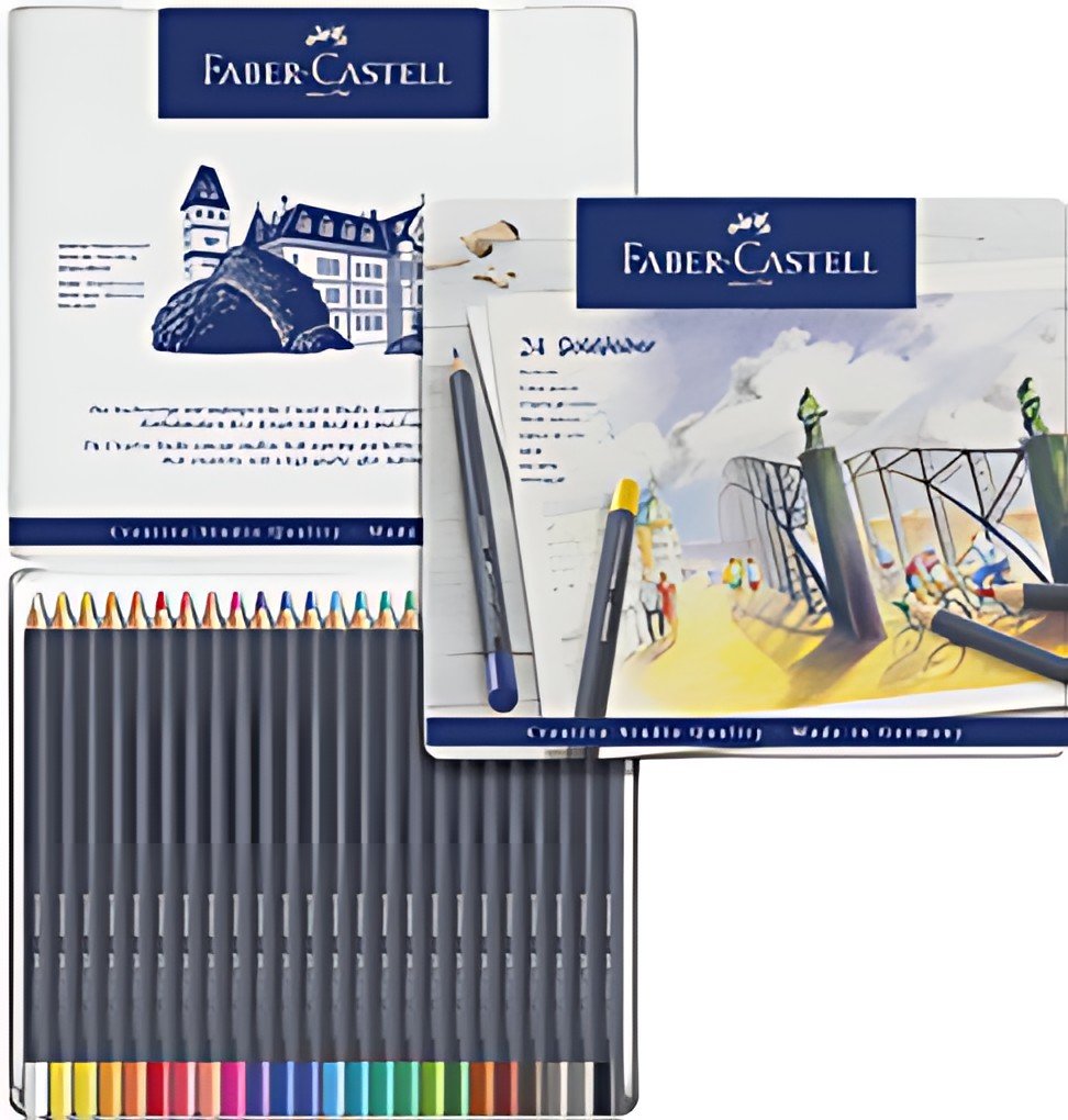 FABER-CASTELL Crayons de couleur GOLDFABER, étui en métal