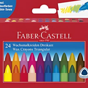 FABER-CASTELL Craie à la cire triangulaire, étui de 24