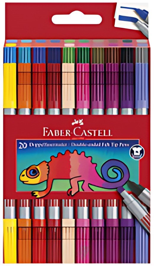 FABER-CASTELL Feutre double pointe, étui de 20