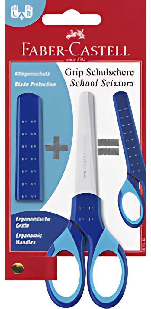 FABER-CASTELL Ciseaux scolaires GRIP, en blister, bleu