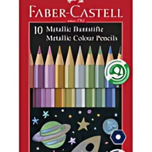 FABER-CASTELL Crayons de couleur hexagonaux métallique, étui