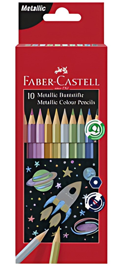 FABER-CASTELL Crayons de couleur hexagonaux métallique, étui