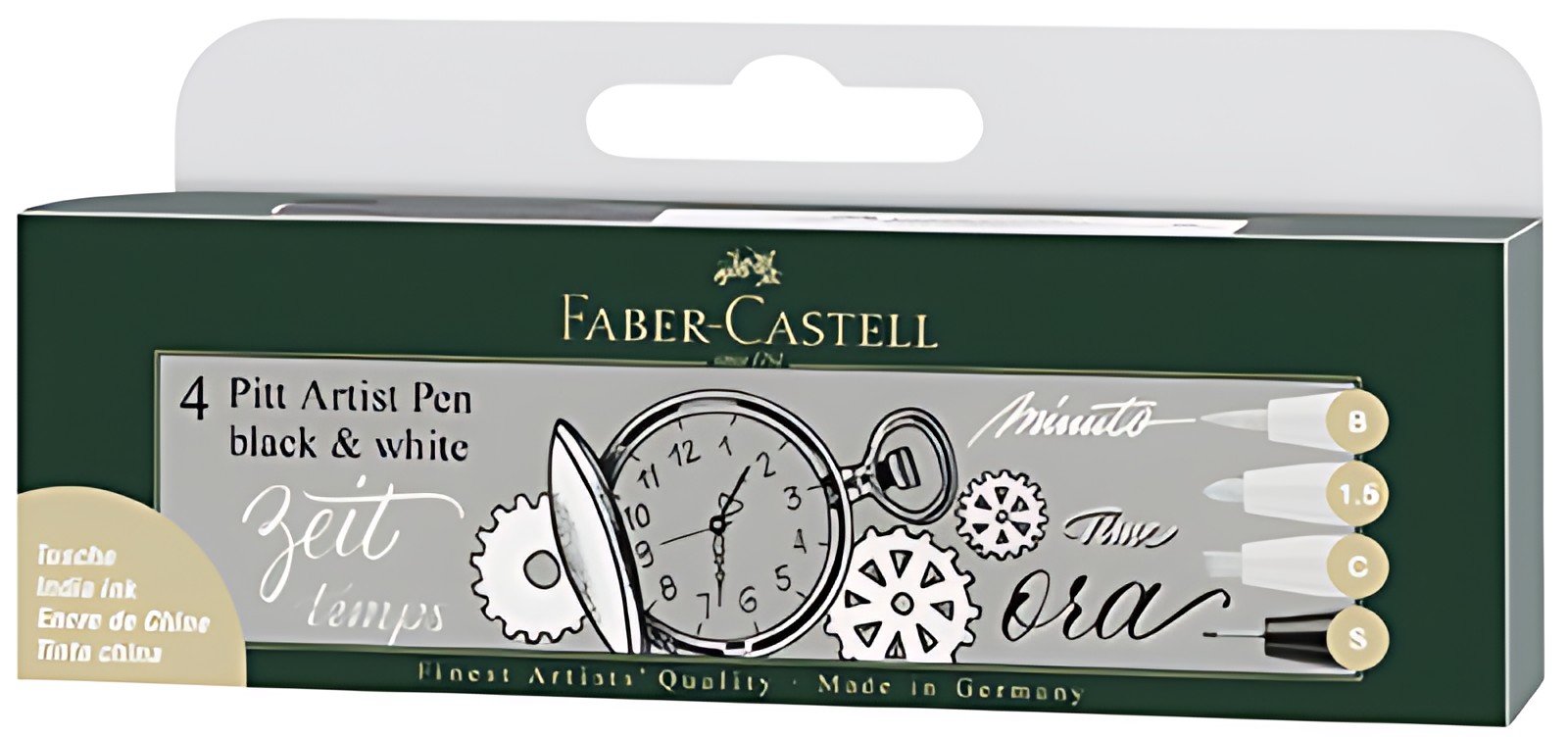 FABER-CASTELL Feutre PITT artist pen, étui de 4