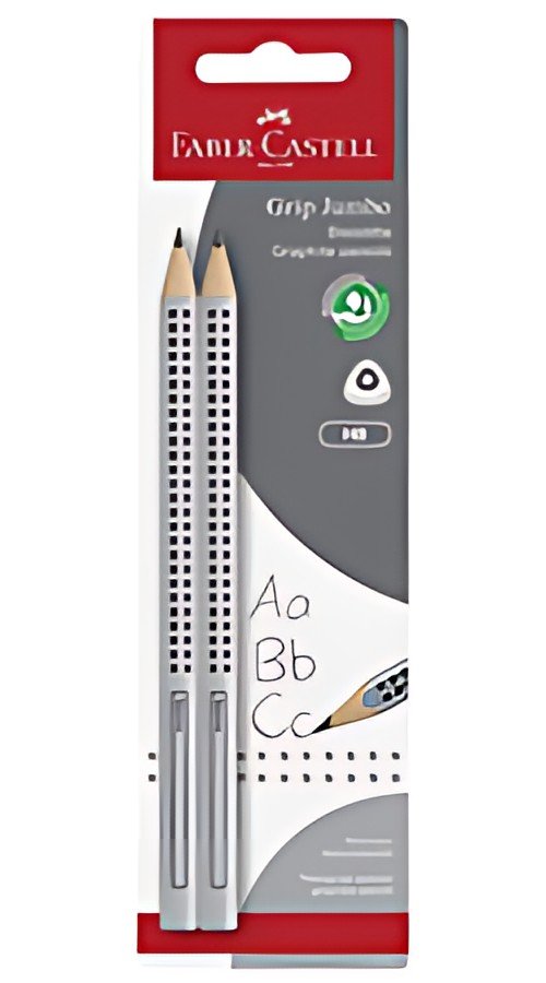 FABER-CASTELL Crayon graphite Jumbo GRIP, blister de 2