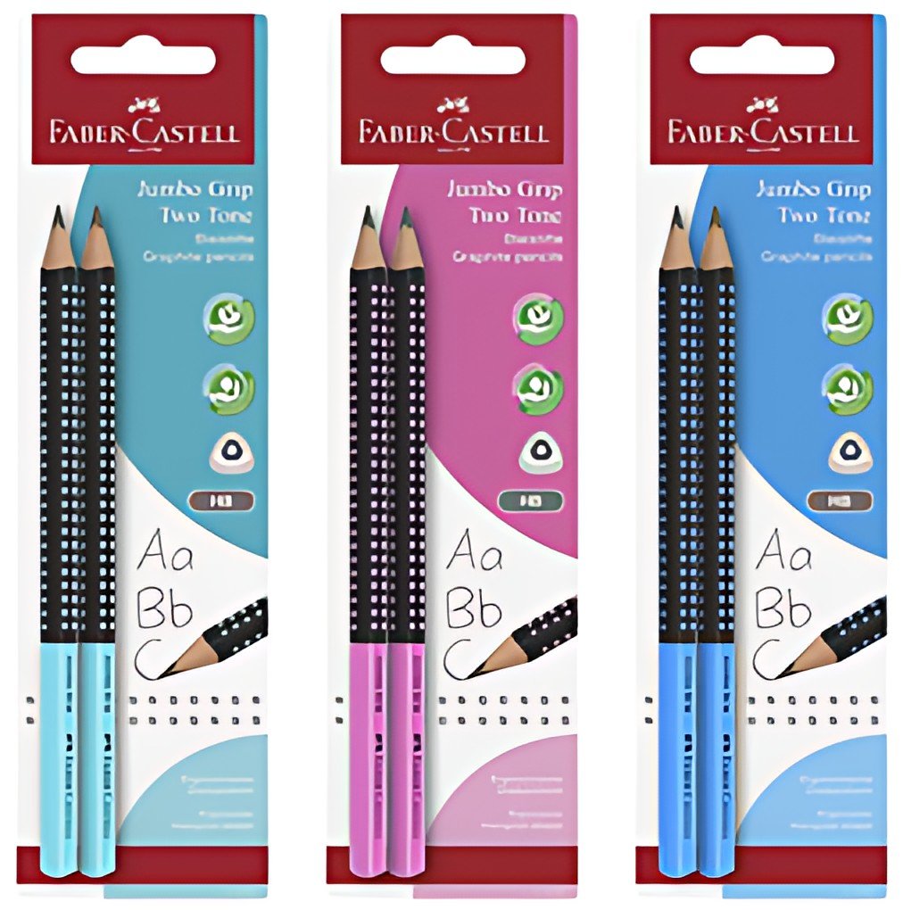FABER-CASTELL Crayon Jumbo GRIP TWO TONE, carte blister