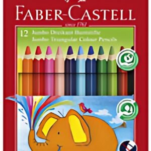FABER-CASTELL Crayons de couleur triangulaire Jumbo, étui 12