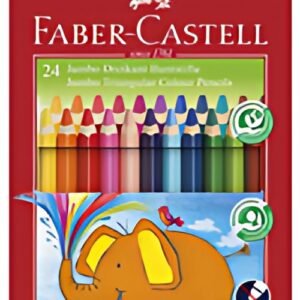 FABER-CASTELL Crayons de couleur triangulaire Jumbo, étui 24