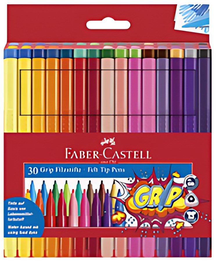 FABER-CASTELL Stylo feutre GRIP COLOUR MARKER, étui de 30