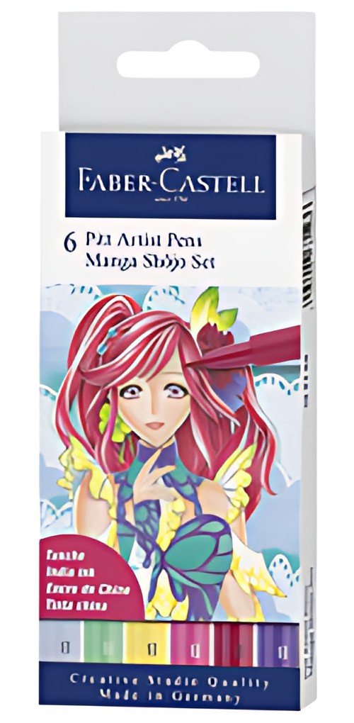 FABER-CASTELL Feutre PITT artist pen Manga Shôjo, étui de 6
