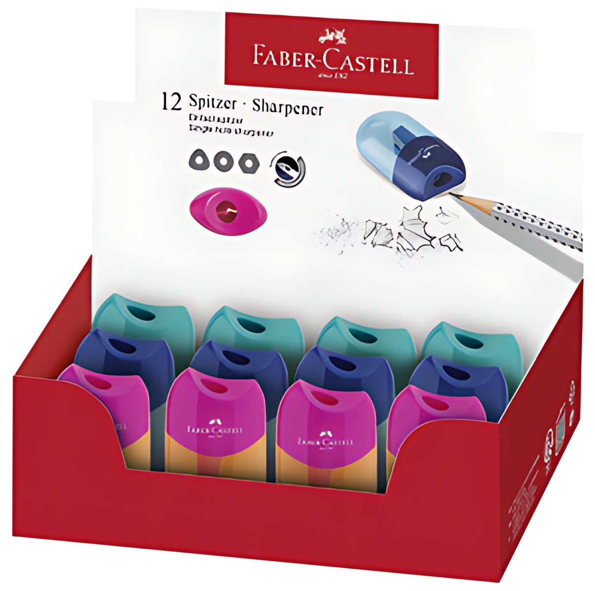 FABER-CASTELL Taille-crayon réservoir TREND 2019, présentoir