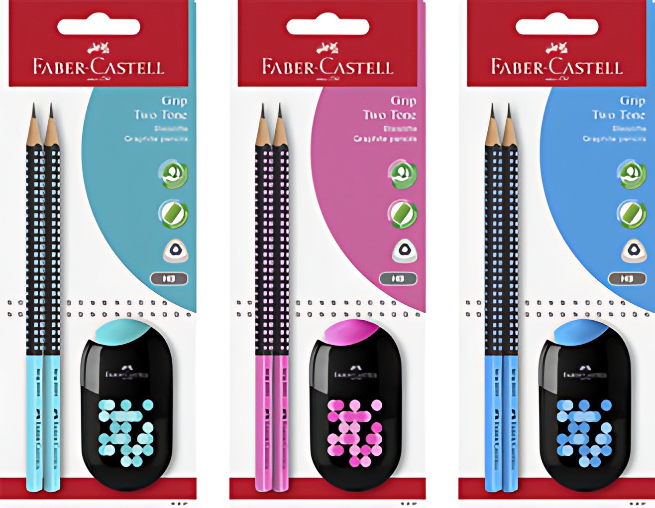 FABER-CASTELL Kit d'écriture GRIP TWO TONE, carte blister