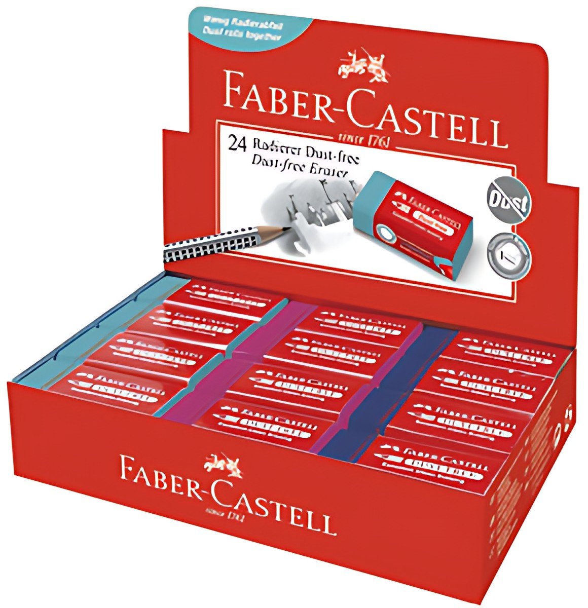 FABER-CASTELL Gomme en plastique DUST-FREE, en présentoir