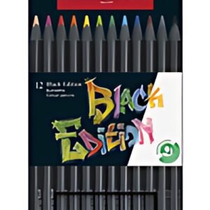 FABER-CASTELL Crayon de couleur Black Edition, étui de 12