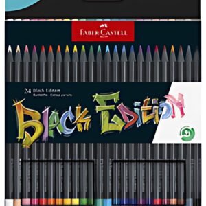 FABER-CASTELL Crayon de couleur Black Edition, étui de 24