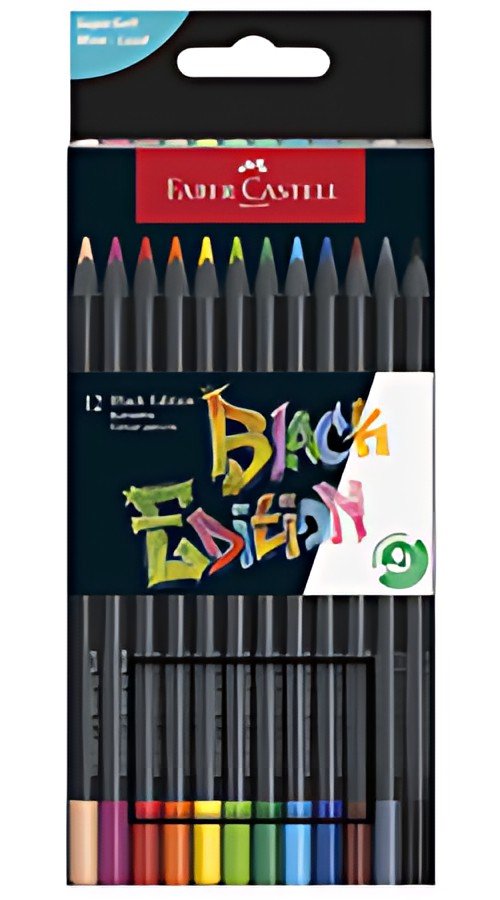 FABER-CASTELL Crayon de couleur Black Edition, étui de 36