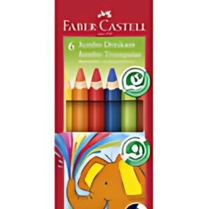 FABER-CASTELL Crayons de couleur triangulaire Jumbo, étui 6