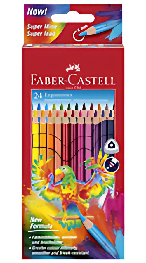 FABER-CASTELL Crayons de couleur triangulaires, étui de 24