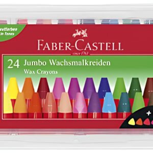 FABER-CASTELL Craies triangulaires à la cire Jumbo, étui 24
