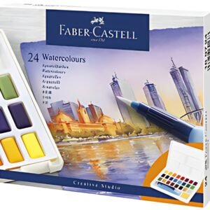 FABER-CASTELL Peinture aquarelle en godets, étui de 24