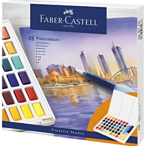 FABER-CASTELL Peinture aquarelle en godets, étui de 48