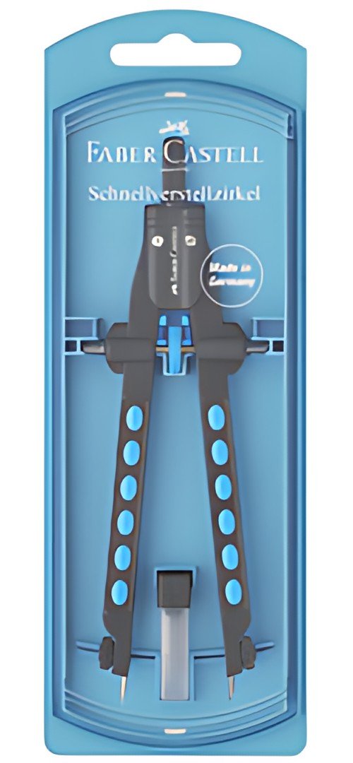 FABER-CASTELL Compas à réglage rapide FACTORY BLUE