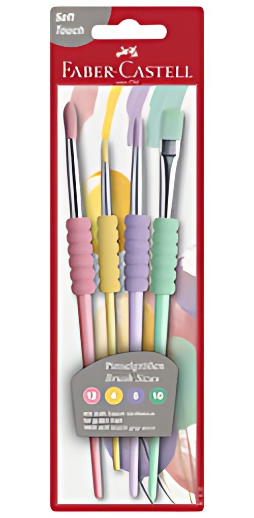 FABER-CASTELL Set de pinceaux à poils synthétiques pastel